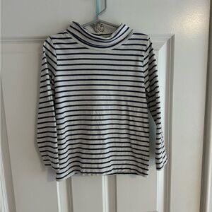 Mini Boden long sleeve turtle neck navy stripes